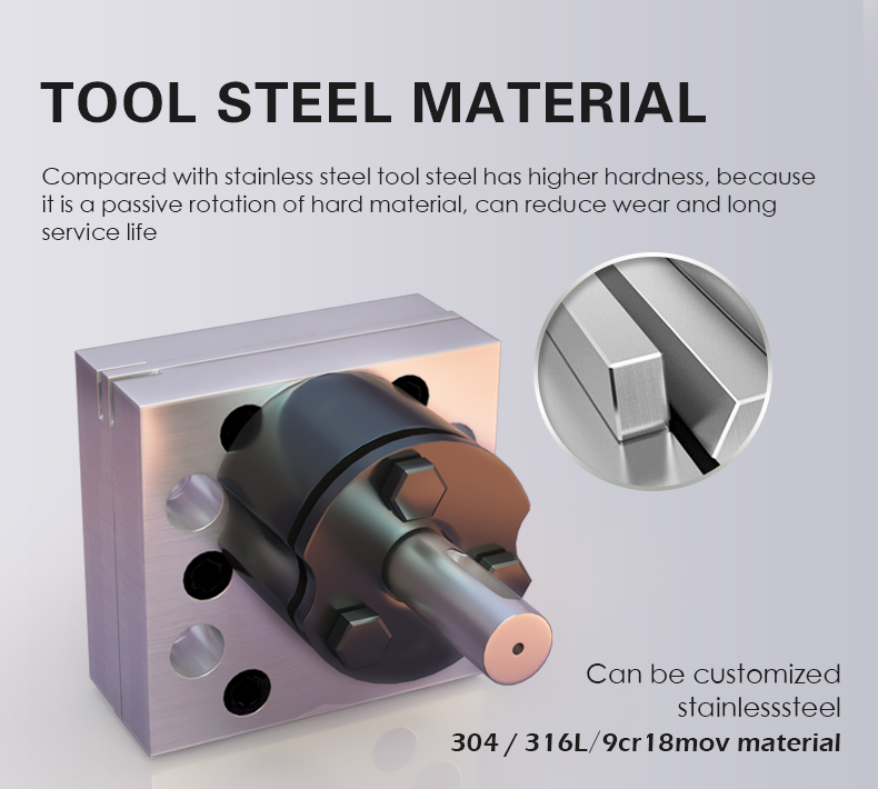 Compared with stainless steel tool steel has higher hardness, because it is a passive rotation of hard material, can reduce wear and long service life