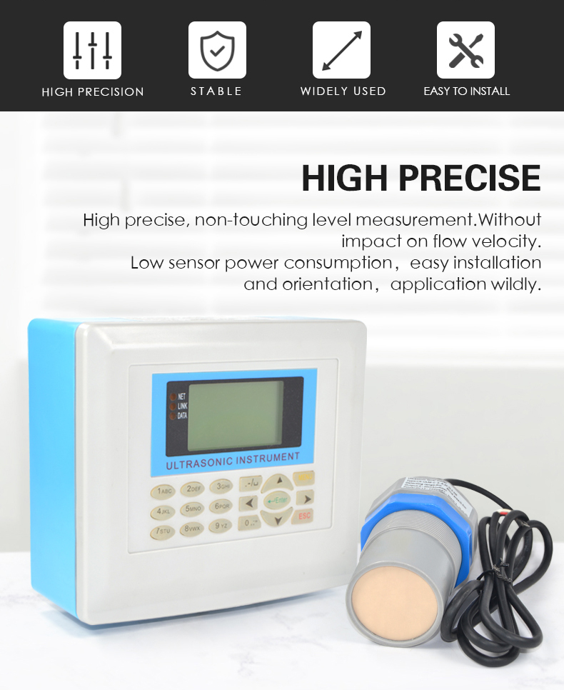 High precise, non-touching level measurement.Without  impact on flow velocity. Low sensor power consumption，easy installation  and orientation，application wildly.